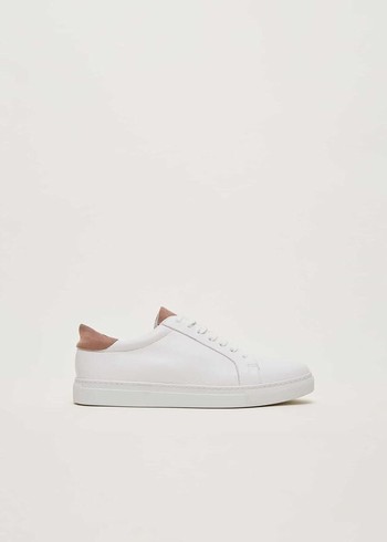 Phase Eight Tab Trainer Flats White Canada | POLSTH-234